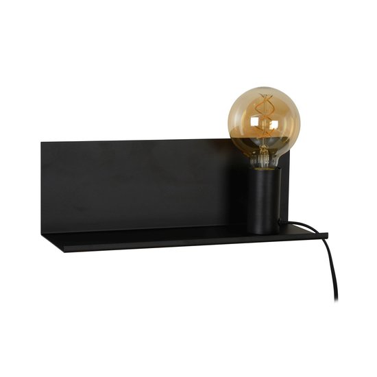 Schöne, minimalistische schwarze Nachttischlampe E27
