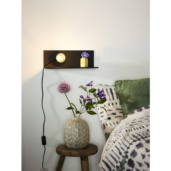 Schöne, minimalistische schwarze Nachttischlampe E27