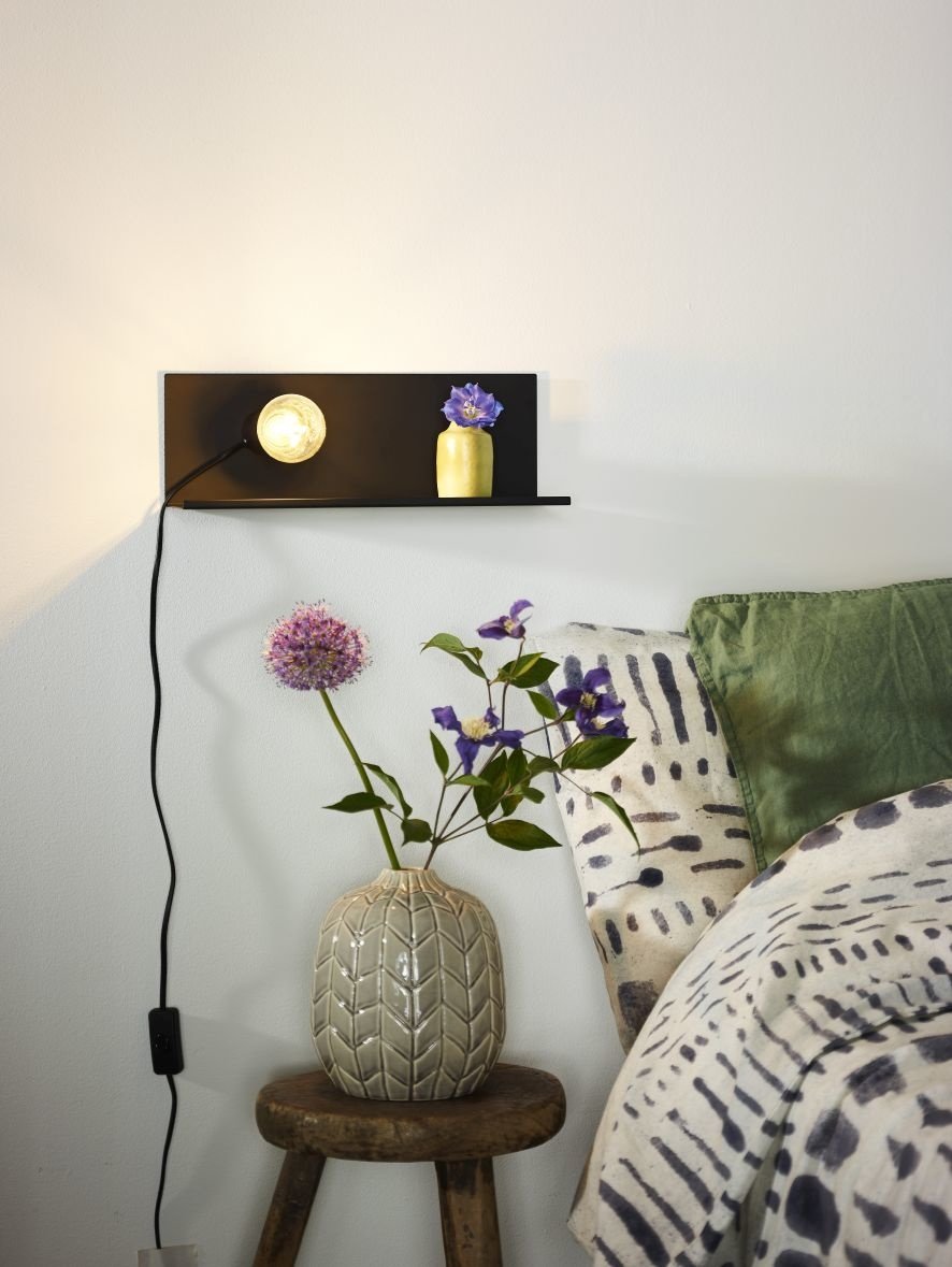 hoe te gebruiken ik lees een boek Productiecentrum Mooi, minimalistisch zwarte bedlamp E27 | My Planet LED