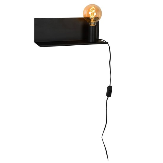 Schöne, minimalistische schwarze Nachttischlampe E27