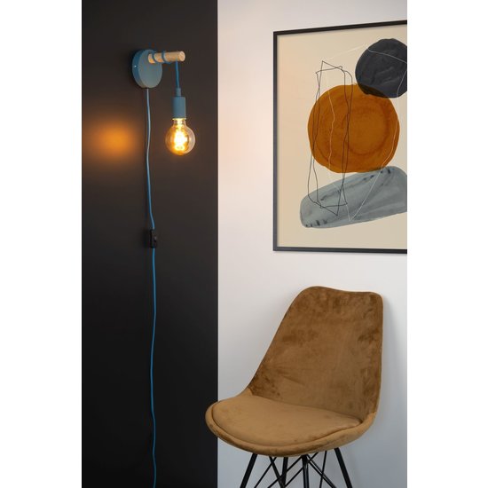 Einfache industrielle Wandlampe in lustiger Form (Kinderzimmer) 12 cm E27 blau