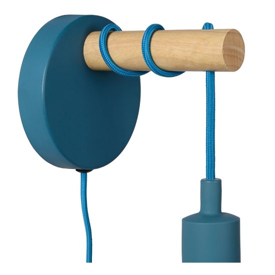 Einfache industrielle Wandlampe in lustiger Form (Kinderzimmer) 12 cm E27 blau