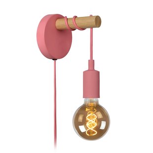 Industrieel, eenvoudig en leuke vorm roze wandlamp (kinderkamer) 12 cm E27
