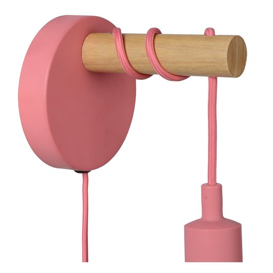 Industrieel, eenvoudig en leuke vorm roze wandlamp (kinderkamer) 12 cm E27