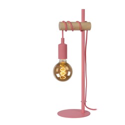 Lampe à poser industrielle rose forme simple et ludique (chambre d'enfant) 15 cm E27