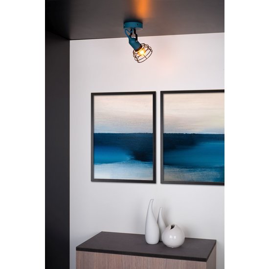 Blue industrial wall spot (children's room), simple fun shape E27