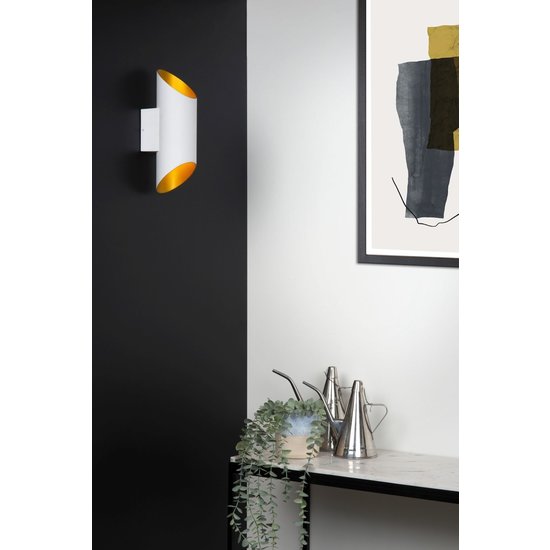 Elegant modern cylindrical white wall lamp 10 cm G9