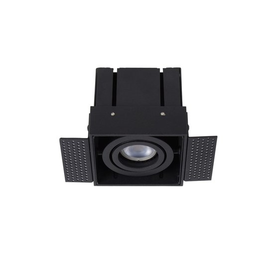 Functioneel zwarte inbouwspot met industriele look  GU10 50W