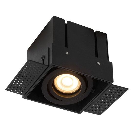 Functioneel zwarte inbouwspot met industriele look  GU10 50W