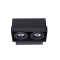 Black double trimless recessed spot 2xGU10 to plaster