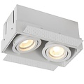 Witte dubbele trimless inbouwspot 2xGU10 in te pleisteren