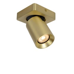 Spot de plafond cylindrique simple or/laiton mat LED DIM GU10 5W 2200K/3000K