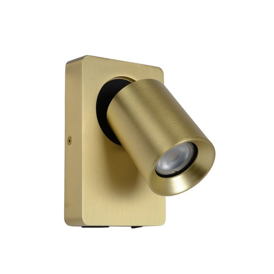 Strakke puur design wandspot mat goud/messing LED DIM GU10 5W 3000K USB