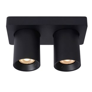 Spot de plafond cylindrique simple LED DIM GU10 2x5W 2200K/3000K noir