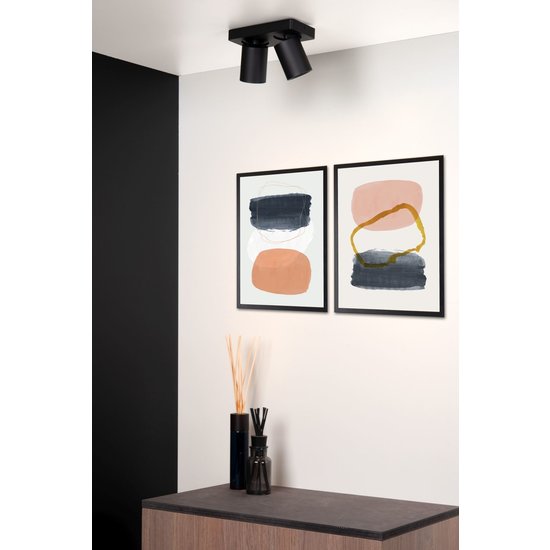 Simple cylindrical ceiling spot LED DIM GU10 2x5W 2200K/3000K black