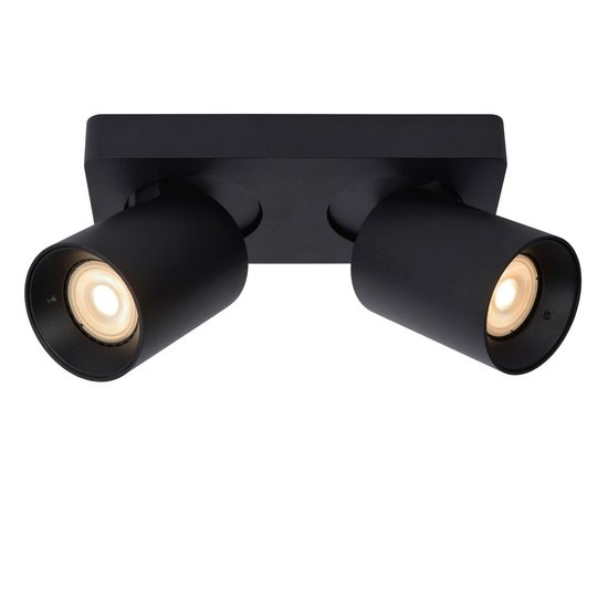 Simple cylindrical ceiling spot LED DIM GU10 2x5W 2200K/3000K black