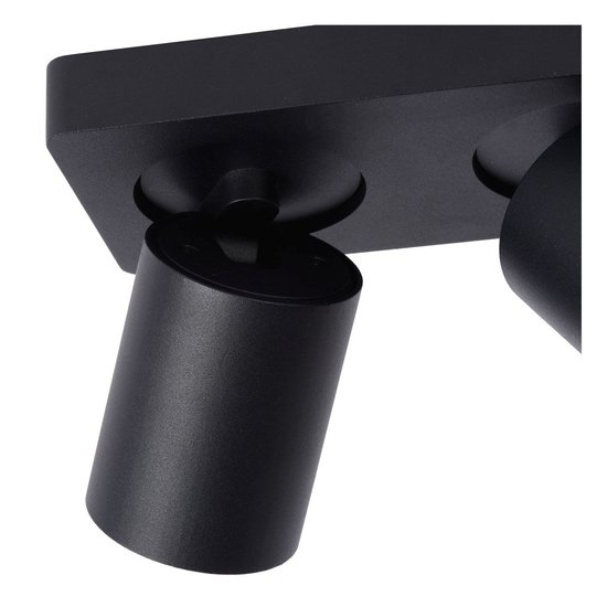 Simple cylindrical ceiling spot LED DIM GU10 2x5W 2200K/3000K black