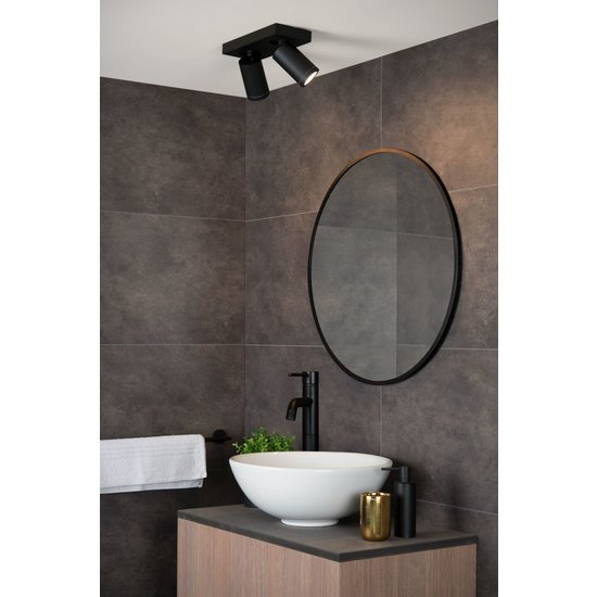 Zwart moderne cilindervormige praktische plafondspot LED DIM GU10 5W 2200K/3000K IP44