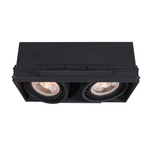 Black functional recessed spot with industrial look GU10 12W