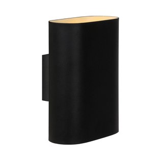 Modern sturdy oval-like wall lamp E14 black