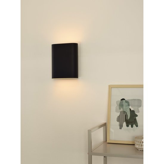Aplique de pared ovalado moderno y robusto E14 negro