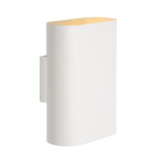 Sturdy, modern white oval-like wall lamp E14