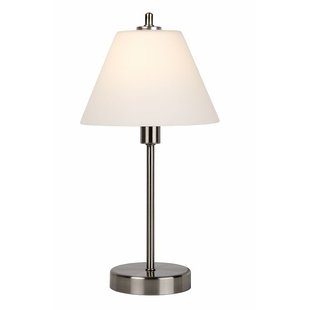 Práctica lámpara de mesa moderna cromo mate 22 cm E14 3 StepDim