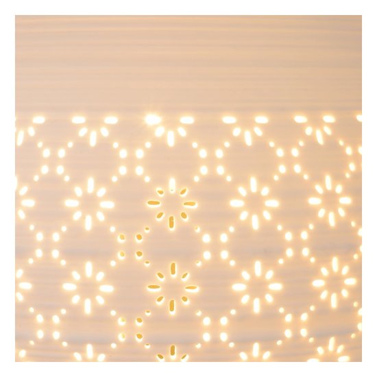 Authentische weiße Tischlampe im Retro-Look 18,6 cm E14