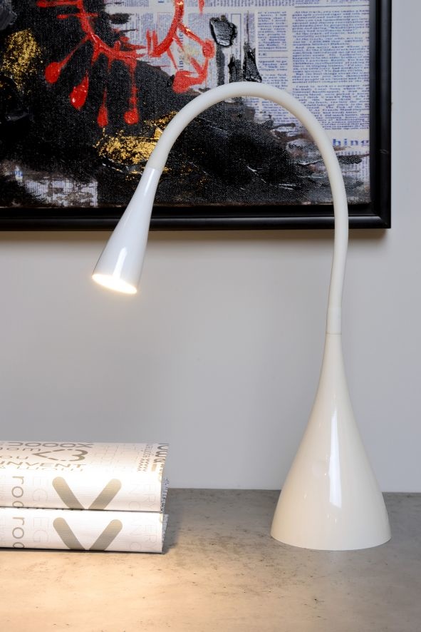 Lampe de bureau flexible blanche - métal
