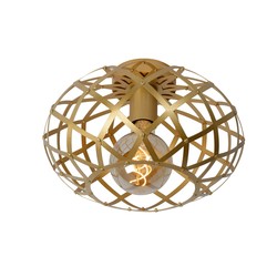 Industrial, busy, sleek ceiling lamp 30 cm E27 matt gold/brass
