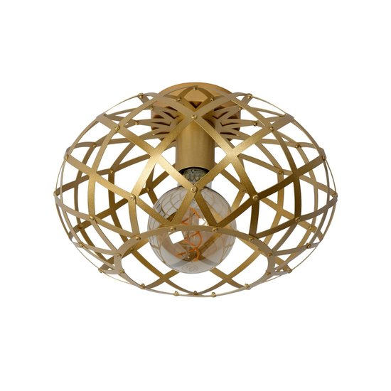 Plafonnier industriel, occupé et élégant 30 cm E27 or mat/laiton