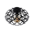 Black industrial, busy, sleek ceiling lamp 30 cm E27