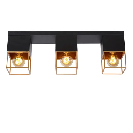 Black elegant subtle ceiling lamp per 3 x E27