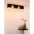 Zwart elegante subtiele plafondlamp per 3 x E27