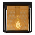 Ceiling lamp E27 black with brass inner cage