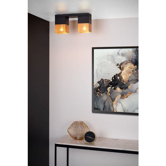 Black cube-shaped fun ceiling lamp E27