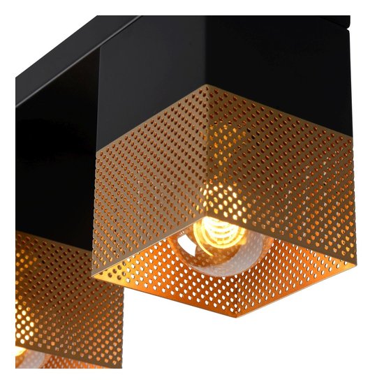 Black and fun cube-shaped ceiling lamp E27