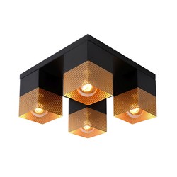 Joli plafonnier en forme de cube E27 noir
