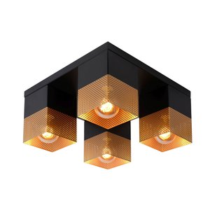 Nice cube-shaped ceiling lamp E27 black