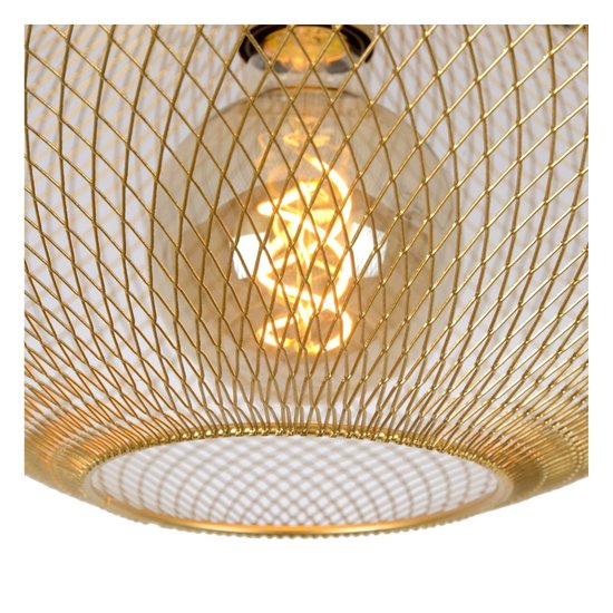 Lámpara de techo esférica vintage de latón/oro mate, 45 cm, casquillo E27