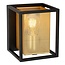 Black with brass wall lamp E27 rural