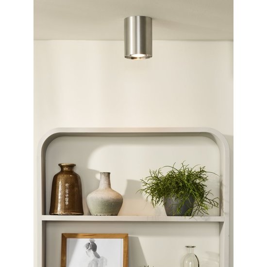 Simple matt chrome ceiling spotlight 9.6 cm GU10