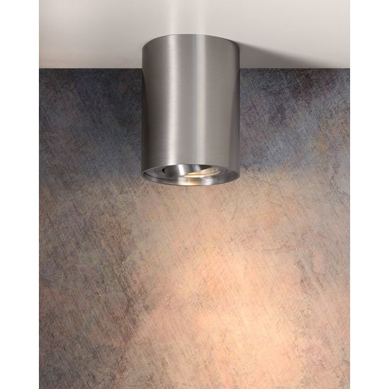 Spot de plafond simple chrome mat 9,6 cm GU10