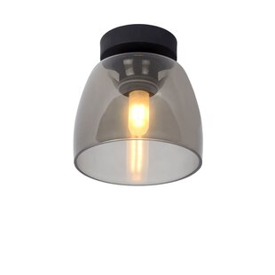 Mat zwarte met glas badkamer plafondlamp G9 IP44