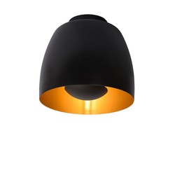 Subtiel klokvormige zwarte plafondlamp 24 cm  E27