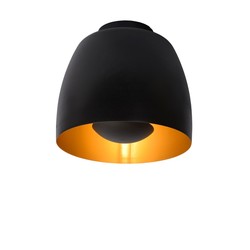 Sutil lámpara de techo en forma de campana negra 24 cm E27