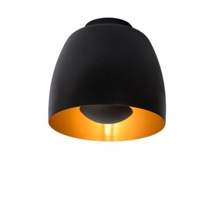 Subtle bell-shaped black ceiling lamp 24 cm E27