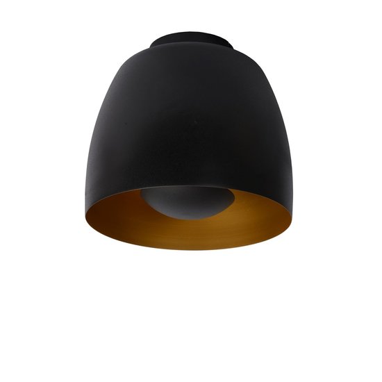 Subtiel klokvormige zwarte plafondlamp 24 cm  E27