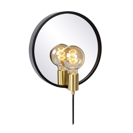 Lampe miroir noire magnifiquement réfléchissante E27