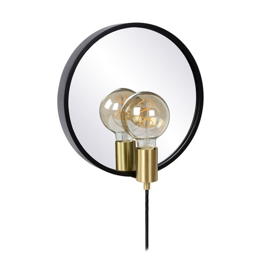 Hermosa lámpara de espejo negro reflectante E27